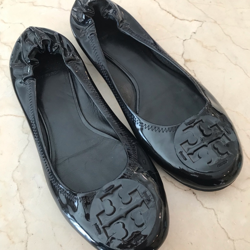Tori Burch patent leather reva flat